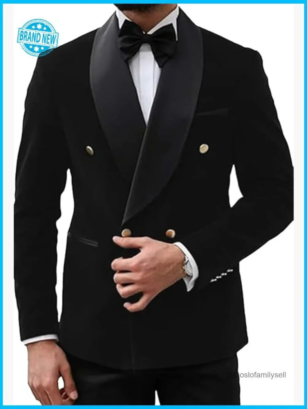 Velvet Shawl Collar Blazer Slim Fit Double Breasted Tuxedo Jacket Classic
